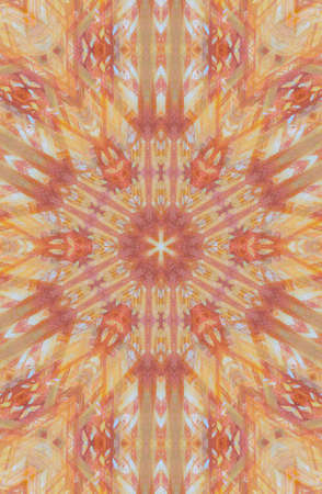 Abstract Colorful Painted Kaleidoscopic Graphic Background. Futuristic Psychedelic Hypnotic Backdrop Pattern With Texture. Folk Ethnic Floral Ornamental Mandala. Vintage Decorative Geometric Mosaicの写真素材