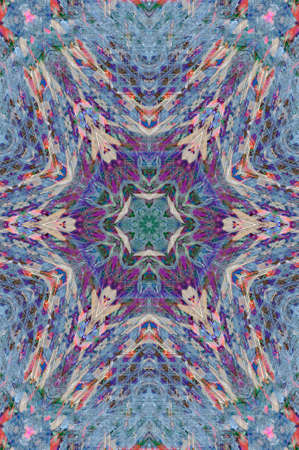 Abstract Colorful Painted Kaleidoscopic Graphic Background. Futuristic Psychedelic Hypnotic Backdrop...