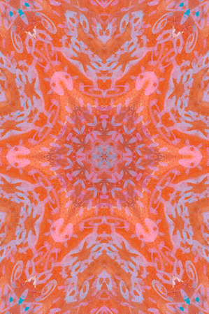 Abstract Colorful Painted Kaleidoscopic Graphic Background. Futuristic Psychedelic Hypnotic Backdrop Pattern With Texture. Folk Ethnic Floral Ornamental Mandala. Vintage Decorative Geometric Mosaicの写真素材