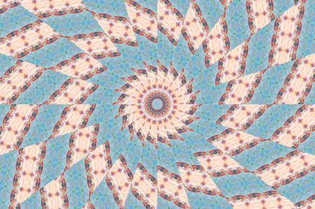 Abstract Colorful Painted Kaleidoscopic Graphic Background. Futuristic Psychedelic Hypnotic Backdrop Pattern With Texture. Folk Ethnic Floral Ornamental Mandala. Vintage Decorative Geometric Mosaicの写真素材