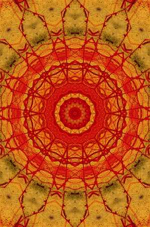 Abstract Colorful Painted Kaleidoscopic Graphic Background. Futuristic Psychedelic Hypnotic Backdrop Pattern With Texture. Folk Ethnic Floral Ornamental Mandala. Vintage Decorative Geometric Mosaicの写真素材
