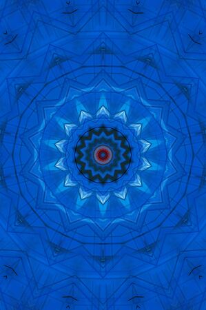 Abstract Colorful Painted Kaleidoscopic Graphic Background. Futuristic Psychedelic Hypnotic Backdrop Pattern With Texture. Folk Ethnic Floral Ornamental Mandala. Vintage Decorative Geometric Mosaicの写真素材