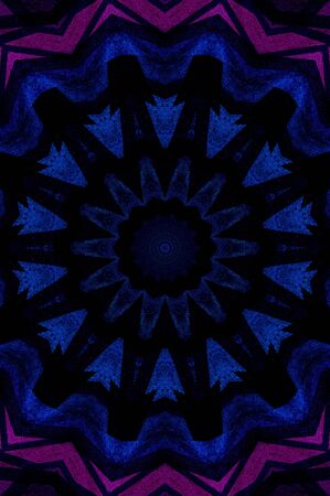 Abstract Colorful Painted Kaleidoscopic Graphic Background. Futuristic Psychedelic Hypnotic Backdrop Pattern With Texture. Folk Ethnic Floral Ornamental Mandala. Vintage Decorative Geometric Mosaicの写真素材