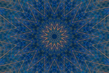 Abstract Colorful Painted Kaleidoscopic Graphic Background. Futuristic Psychedelic Hypnotic Backdrop Pattern With Texture. Folk Ethnic Floral Ornamental Mandala. Vintage Decorative Geometric Mosaicの写真素材