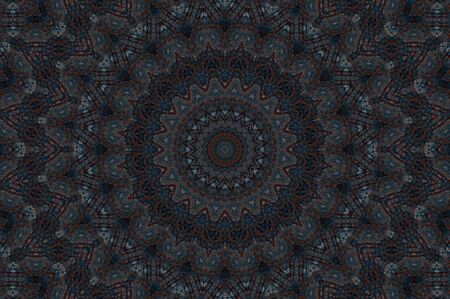 Abstract Colorful Painted Kaleidoscopic Graphic Background. Futuristic Psychedelic Hypnotic Backdrop Pattern With Texture. Folk Ethnic Floral Ornamental Mandala. Vintage Decorative Geometric Mosaicの写真素材