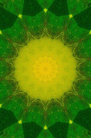 Abstract Colorful Painted Kaleidoscopic Graphic Background. Futuristic Psychedelic Hypnotic Backdrop Pattern With Texture. Folk Ethnic Floral Ornamental Mandala. Vintage Decorative Geometric Mosaicの写真素材