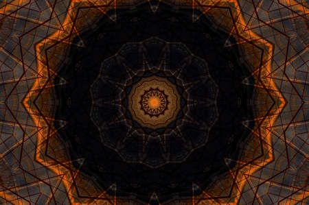 Abstract Colorful Painted Kaleidoscopic Graphic Background. Futuristic Psychedelic Hypnotic Backdrop Pattern With Texture. Folk Ethnic Floral Ornamental Mandala. Vintage Decorative Geometric Mosaicの写真素材