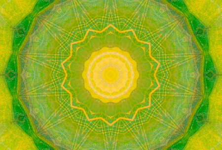 Abstract Colorful Painted Kaleidoscopic Graphic Background. Futuristic Psychedelic Hypnotic Backdrop Pattern With Texture. Folk Ethnic Floral Ornamental Mandala. Vintage Decorative Geometric Mosaicの写真素材