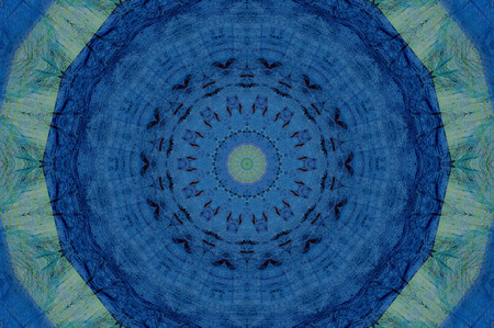 Abstract Colorful Painted Kaleidoscopic Graphic Background. Futuristic Psychedelic Hypnotic Backdrop Pattern With Texture. Folk Ethnic Floral Ornamental Mandala. Vintage Decorative Geometric Mosaicの写真素材