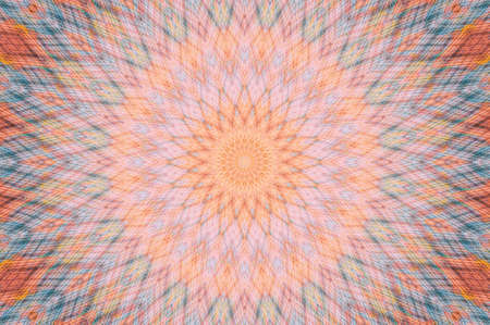 Abstract Colorful Painted Kaleidoscopic Graphic Background. Futuristic Psychedelic Hypnotic Backdrop Pattern With Texture. Folk Ethnic Floral Ornamental Mandala. Vintage Decorative Geometric Mosaicの写真素材