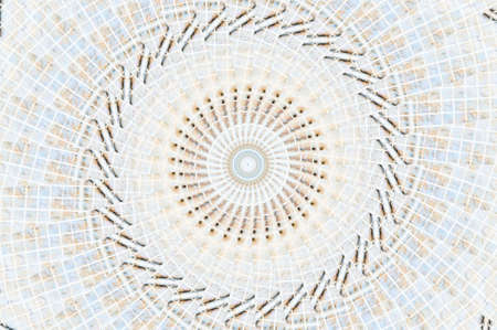 Abstract Colorful Painted Kaleidoscopic Graphic Background. Futuristic Psychedelic Hypnotic Backdrop Pattern With Texture. Folk Ethnic Floral Ornamental Mandala. Vintage Decorative Geometric Mosaicの写真素材