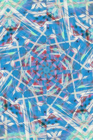 Abstract Colorful Painted Kaleidoscopic Graphic Background. Futuristic Psychedelic Hypnotic Backdrop...