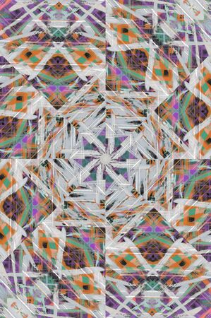 Abstract Colorful Painted Kaleidoscopic Graphic Background. Futuristic Psychedelic Hypnotic Backdrop...