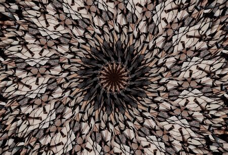 Abstract Colorful Painted Kaleidoscopic Graphic Background. Futuristic Psychedelic Hypnotic Backdrop Pattern With Texture. Folk Ethnic Floral Ornamental Mandala. Vintage Decorative Geometric Mosaicの写真素材