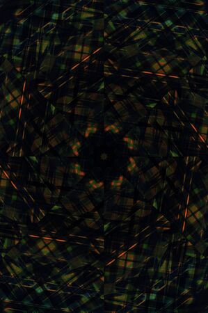 Abstract Colorful Painted Kaleidoscopic Graphic Background. Futuristic Psychedelic Hypnotic Backdrop Pattern With Texture. Folk Ethnic Floral Ornamental Mandala. Vintage Decorative Geometric Mosaicの写真素材