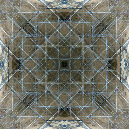 Old Color Grunge Painted Plaster Stucco Wall Vintage Weathered Frame With Abstract Antique Cracked Scratched Texture And Retro Pattern. Empty Space For Image Or Text. Squareの写真素材