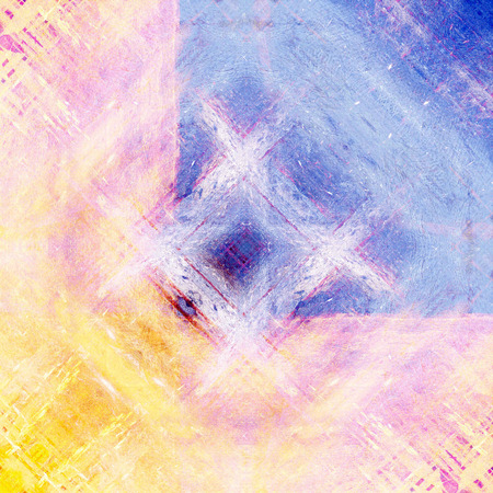 Old Color Grunge Painted Plaster Stucco Wall Vintage Weathered Frame With Abstract Antique Cracked Scratched Texture And Retro Pattern. Empty Space For Image Or Text. Squareの写真素材