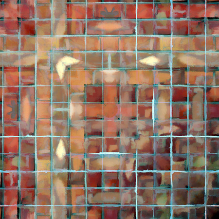 Old Color Grunge Painted Plaster Stucco Wall Vintage Weathered Frame With Abstract Antique Cracked Scratched Texture And Retro Pattern. Empty Space For Image Or Text. Squareの写真素材