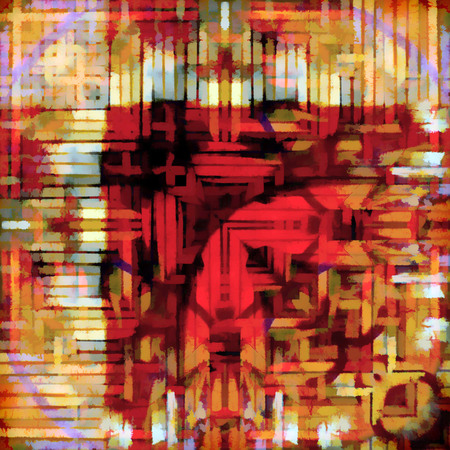 Old Color Grunge Painted Plaster Stucco Wall Vintage Weathered Frame With Abstract Antique Cracked Scratched Texture And Retro Pattern. Empty Space For Image Or Text. Squareの写真素材