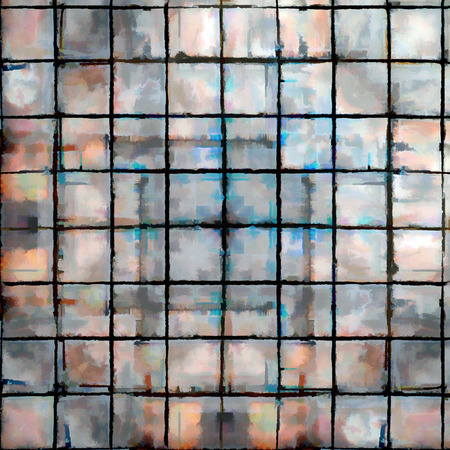 Old wall painted with spots of paint. Modern futuristic painted wall for backdrop or wallpaper with...