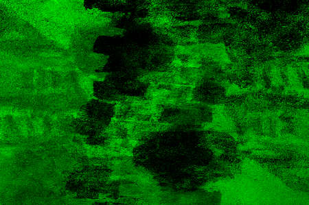 Green Black White Aged Grunge Wall Background. Old Weathered Peeled Painted Plaster Backdrop. Abstract Antique Cracked Stain Texture Background. Damaged Retro Stucco Scratched Patternの写真素材