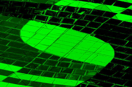 Green Black White Aged Grunge Wall Background. Old Weathered Peeled Painted Plaster Backdrop. Abstract Antique Cracked Stain Texture Background. Damaged Retro Stucco Scratched Patternの写真素材