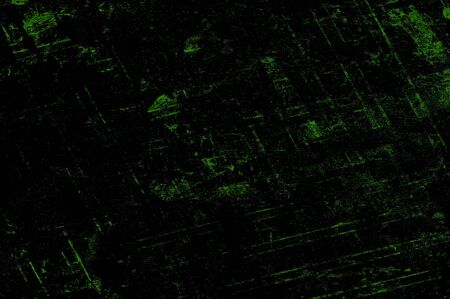 Green Black White Aged Grunge Wall Background. Old Weathered Peeled Painted Plaster Backdrop. Abstract Antique Cracked Stain Texture Background. Damaged Retro Stucco Scratched Patternの写真素材