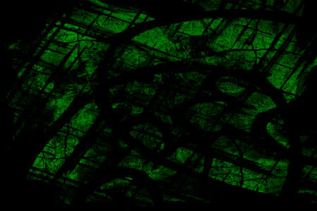 Green Black White Aged Grunge Wall Background. Old Weathered Peeled Painted Plaster Backdrop....