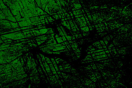 Green Black White Aged Grunge Wall Background. Old Weathered Peeled Painted Plaster Backdrop. Abstract Antique Cracked Stain Texture Background. Damaged Retro Stucco Scratched Patternの写真素材