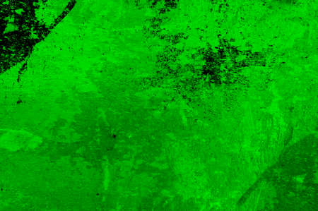 Green Black White Aged Grunge Wall Background. Old Weathered Peeled Painted Plaster Backdrop. Abstract Antique Cracked Stain Texture Background. Damaged Retro Stucco Scratched Patternの写真素材
