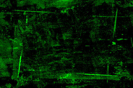 Green Black White Aged Grunge Wall Background. Old Weathered Peeled Painted Plaster Backdrop. Abstract Antique Cracked Stain Texture Background. Damaged Retro Stucco Scratched Patternの写真素材