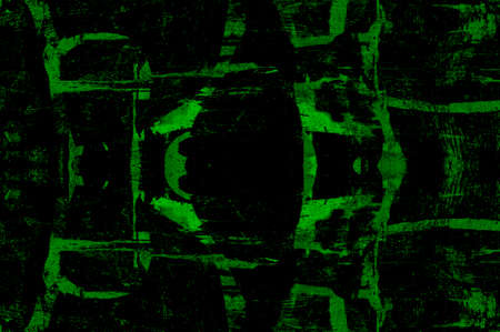 Green Black White Aged Grunge Wall Background. Old Weathered Peeled Painted Plaster Backdrop....