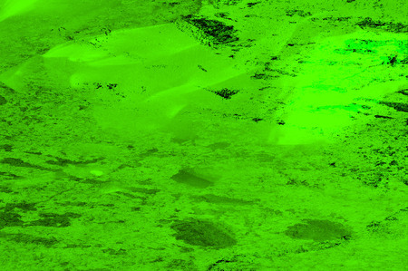 Green Black White Aged Grunge Wall Background. Old Weathered Peeled Painted Plaster Backdrop. Abstract Antique Cracked Stain Texture Background. Damaged Retro Stucco Scratched Patternの写真素材