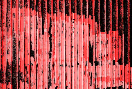 Red Black White Aged Grunge Wall Background. Old Weathered Peeled Painted Plaster Backdrop. Reddish Abstract Antique Cracked Stain Texture Background. Damaged Retro Stucco Scratched Patternの写真素材