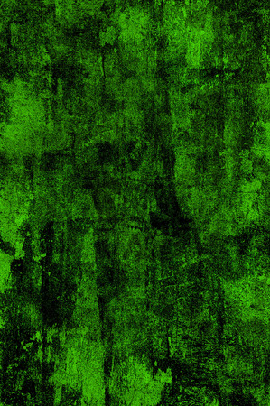 Green Black White Aged Grunge Wall Background. Old Weathered Peeled Painted Plaster Backdrop. Abstract Antique Cracked Stain Texture Background. Damaged Retro Stucco Scratched Patternの写真素材