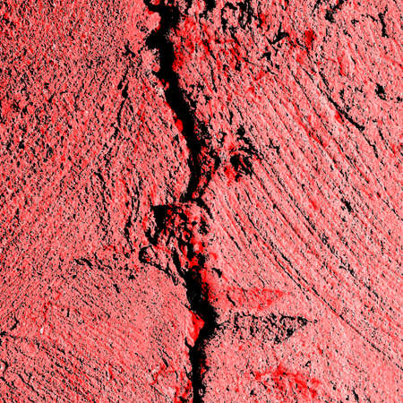 Red Black White Aged Grunge Wall Background. Old Weathered Peeled Painted Plaster Backdrop. Reddish Abstract Antique Cracked Stain Texture Background. Damaged Retro Stucco Scratched Patternの写真素材