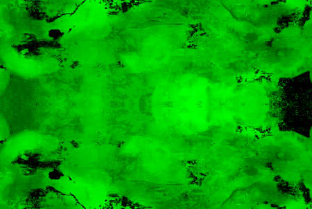 Green Black White Aged Grunge Wall Background. Old Weathered Peeled Painted Plaster Backdrop. Abstract Antique Cracked Stain Texture Background. Damaged Retro Stucco Scratched Patternの写真素材