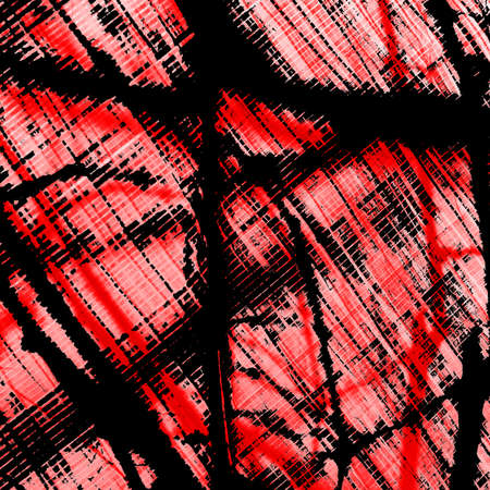 Red Black White Aged Grunge Wall Background. Old Weathered Peeled Painted Plaster Backdrop. Reddish Abstract Antique Cracked Stain Texture Background. Damaged Retro Stucco Scratched Patternの写真素材