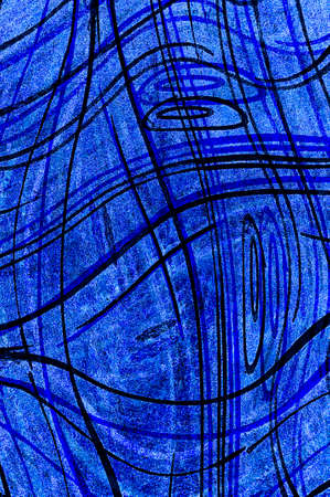 Blue Black White Aged Grunge Wall Background. Navy Old Weathered Peeled Painted Plaster Backdrop. Abstract Antique Cracked Stain Texture Background. Damaged Retro Stucco Scratched Patternの写真素材