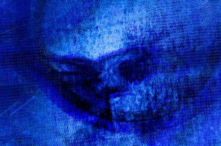 Blue Black White Aged Grunge Wall Background. Navy Old Weathered Peeled Painted Plaster Backdrop. Abstract Antique Cracked Stain Texture Background. Damaged Retro Stucco Scratched Patternの写真素材