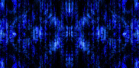 Blue Black White Aged Grunge Wall Background. Navy Old Weathered Peeled Painted Plaster Backdrop....