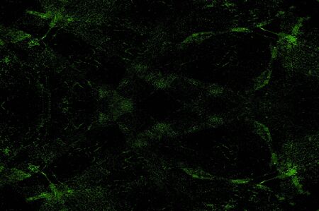 Green Black White Aged Grunge Wall Background. Old Weathered Peeled Painted Plaster Backdrop. Abstract Antique Cracked Stain Texture Background. Damaged Retro Stucco Scratched Patternの写真素材