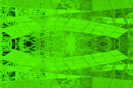 Green Black White Aged Grunge Wall Background. Old Weathered Peeled Painted Plaster Backdrop. Abstract Antique Cracked Stain Texture Background. Damaged Retro Stucco Scratched Patternの写真素材