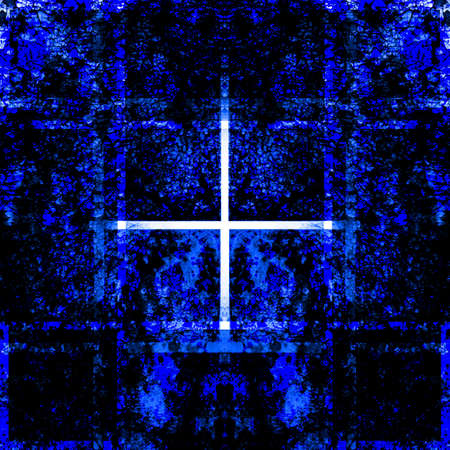 Blue Black White Aged Grunge Wall Background. Navy Old Weathered Peeled Painted Plaster Backdrop. Abstract Antique Cracked Stain Texture Background. Damaged Retro Stucco Scratched Patternの写真素材