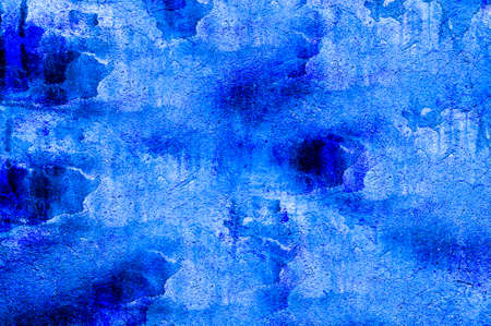 Blue Black White Aged Grunge Wall Background. Navy Old Weathered Peeled Painted Plaster Backdrop. Abstract Antique Cracked Stain Texture Background. Damaged Retro Stucco Scratched Patternの写真素材