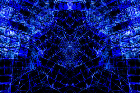 Blue Black White Aged Grunge Wall Background. Navy Old Weathered Peeled Painted Plaster Backdrop....
