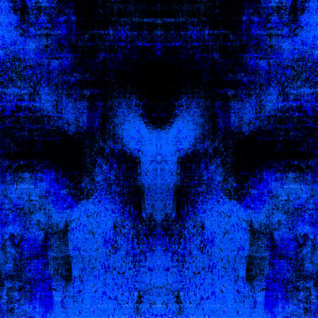 Blue Black White Aged Grunge Wall Background. Navy Old Weathered Peeled Painted Plaster Backdrop. Abstract Antique Cracked Stain Texture Background. Damaged Retro Stucco Scratched Patternの写真素材