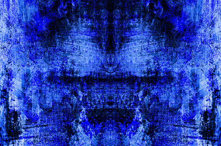 Blue Black White Aged Grunge Wall Background. Navy Old Weathered Peeled Painted Plaster Backdrop. Abstract Antique Cracked Stain Texture Background. Damaged Retro Stucco Scratched Patternの写真素材