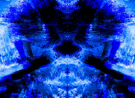 Blue Black White Aged Grunge Wall Background. Navy Old Weathered Peeled Painted Plaster Backdrop. Abstract Antique Cracked Stain Texture Background. Damaged Retro Stucco Scratched Patternの写真素材