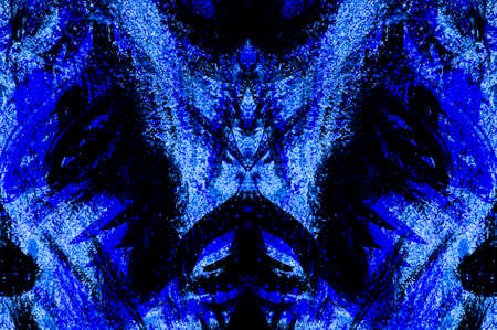 Blue Black White Aged Grunge Wall Background. Navy Old Weathered Peeled Painted Plaster Backdrop. Abstract Antique Cracked Stain Texture Background. Damaged Retro Stucco Scratched Patternの写真素材